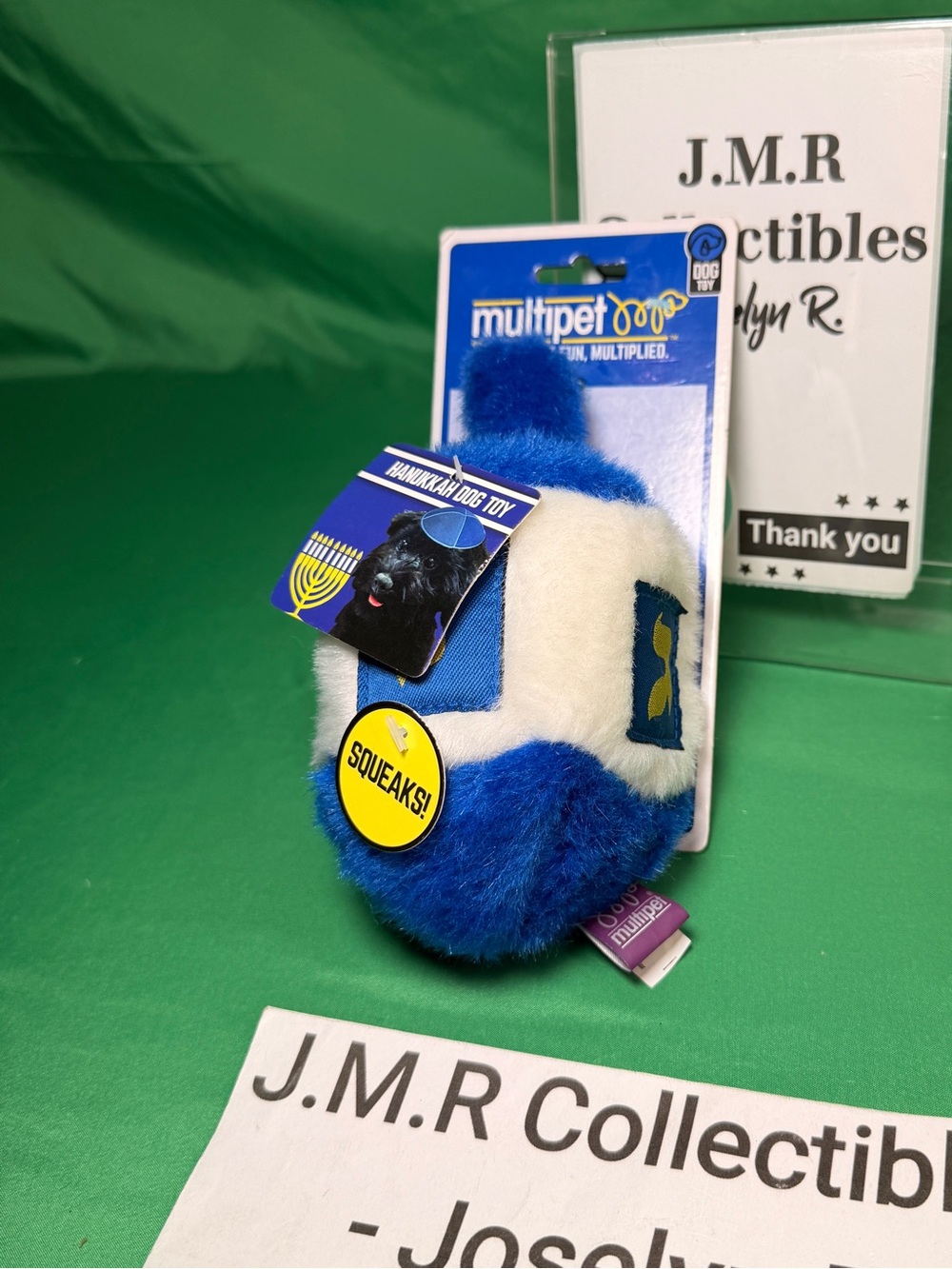 Multipet Festival of Lights Hanukkah Dreidel Plush Dog Toy